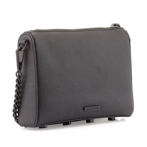 NWT Rebecca Minkoff Avery Black Saffiano Leather Xbody Chain Strap Bottom Studs